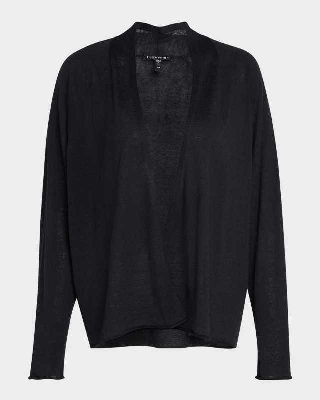 Open Raglan-Sleeve Cardigan